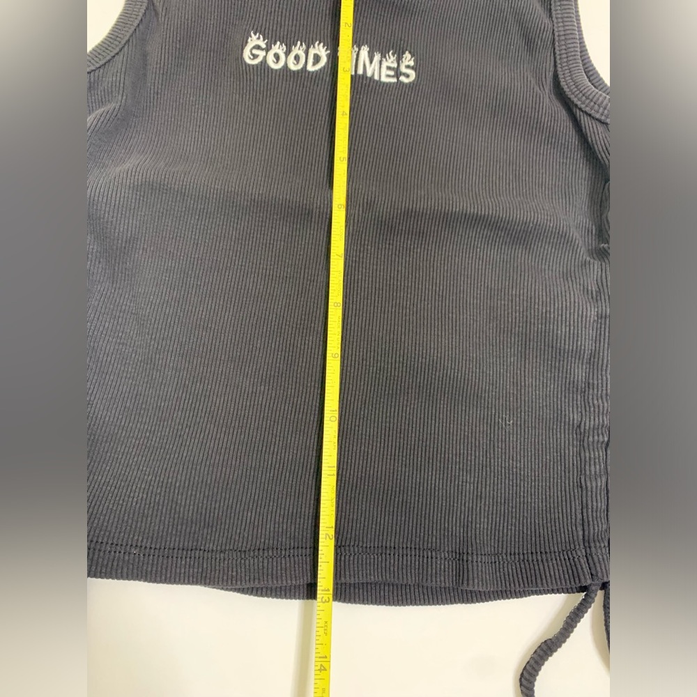 Forever 21 Good Times Black Ribbed Tank Top W/ Ajustable Sides Size Medium - Picture 7 of 9